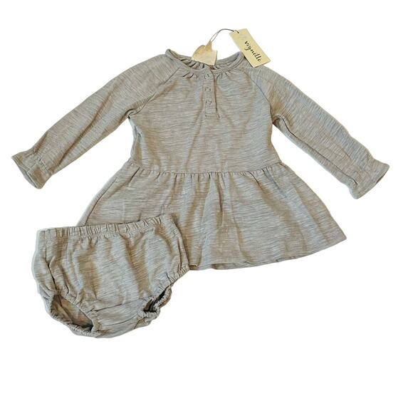 NWT Vignette 0-3M Grey Anne Dress - Picture 1 of 6